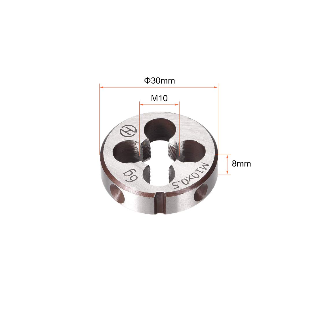 uxcell M10 X 0.5 Metric Round Die, Machine Thread Right Hand Threading Die, Alloy Steel Screw Thread Cutting Die — Amazon image 2