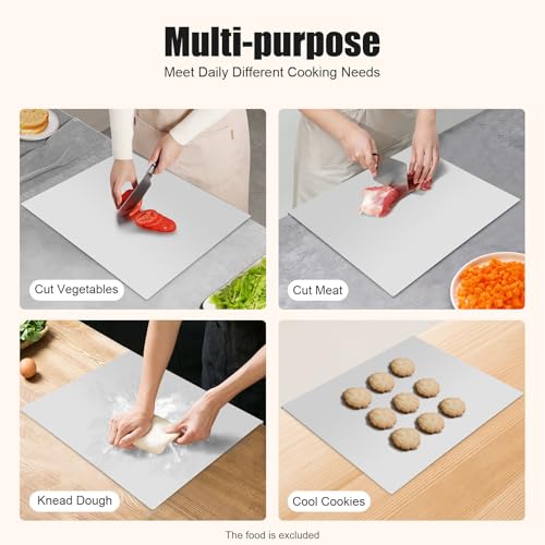 Tabla de cortar de acero inoxidable 24x20 pulg antideslizante miniatura 7