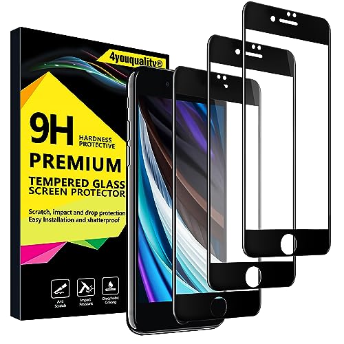4youquality [3-Pack[Full Coverage] iPhone SE 3/2 (2022/2020 Edition) Screen Protector Tempered Glass Film [LifetimeSupport][Full Coverage] Screen Protector for iPhone SE 2020 & iPhone SE 2022