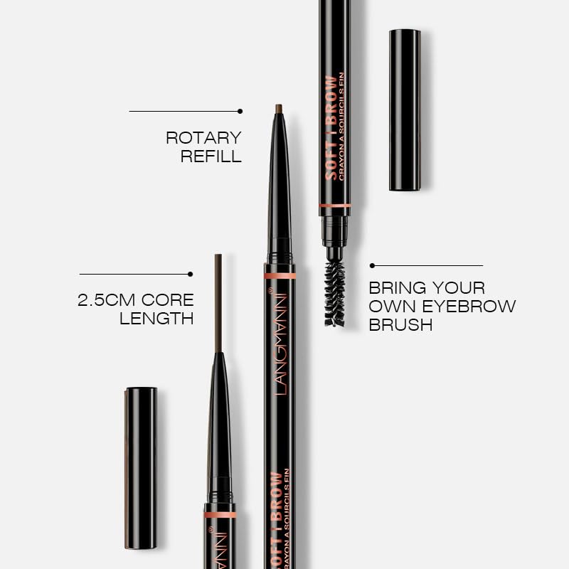Waterproof Brow Pencil, Long-Lasting Eyebrow Pencil For Grooming & Shaping Brows, Vegan & Cruelty-Free(3# Brown) - Image 4