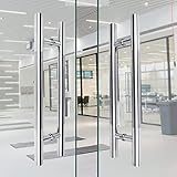 TBLOTYD Industrial Pipe Door Pull Handle 2 Pack, Stainless Steel Door Handle H-Shape, Contemporary Entry Door Handle Grab Bar, Pipe Diameter 38Mm,50x30cm