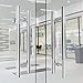 Stainless Steel Industrial Pipe Door Pull Handle 2 Pack - H-Shape Contemporary Entry Grab Bar, 38mm Diameter, 100x70cm for Modern Home Decor (120x90cm)