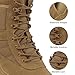 LUDEY Military Tactical Combat Boots for Men Side Zipper Army Police Work Boots Anti-slip for Security Duty Desert Coyote Brown 9US