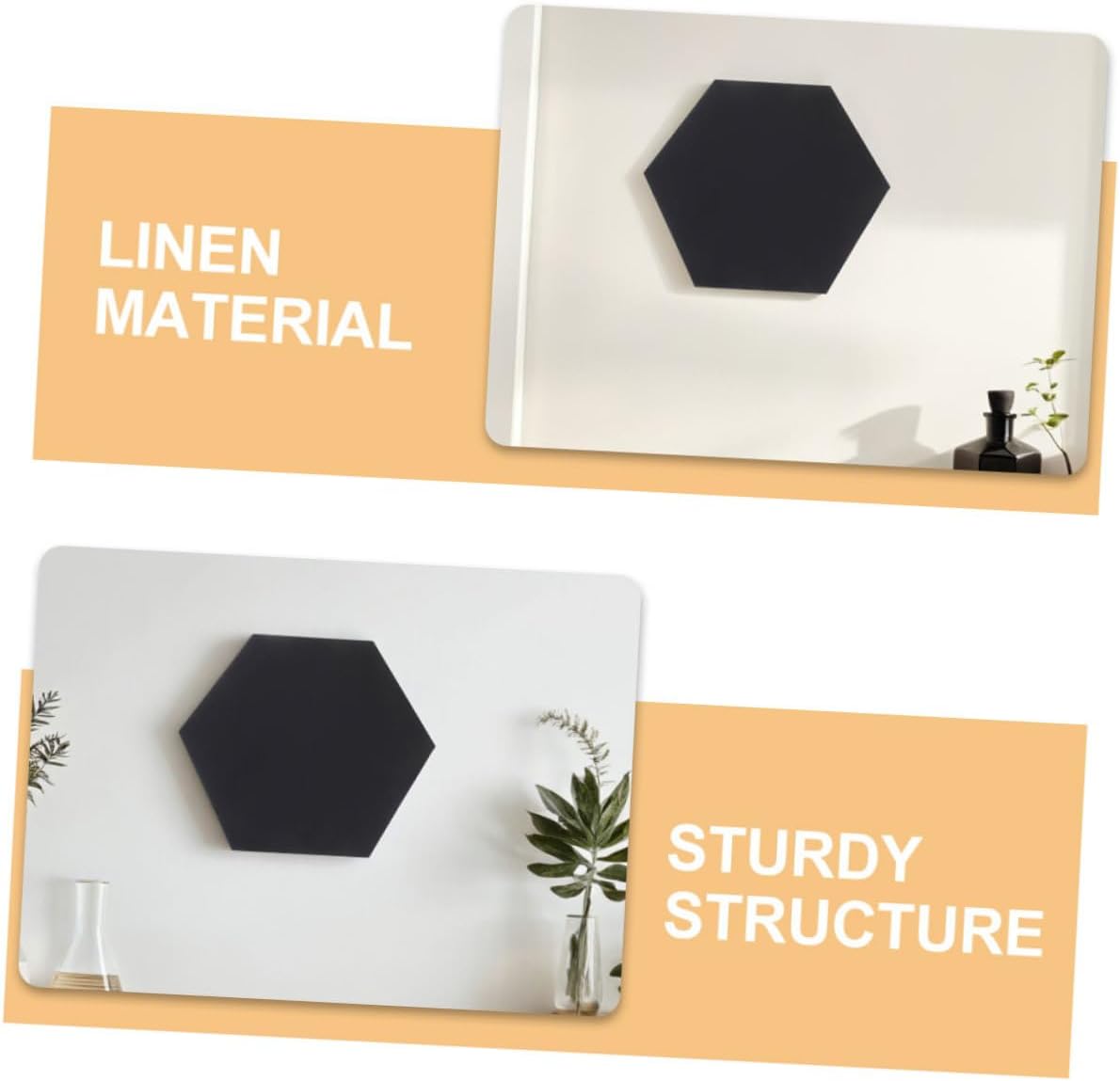 SHINEOFI 2pcs Hexagon Canvas Boards Black Artist Painting Panels for Oil Acrylic Art Ready to Hang Unique Geometric Frames for Home Office Gallery Decoration