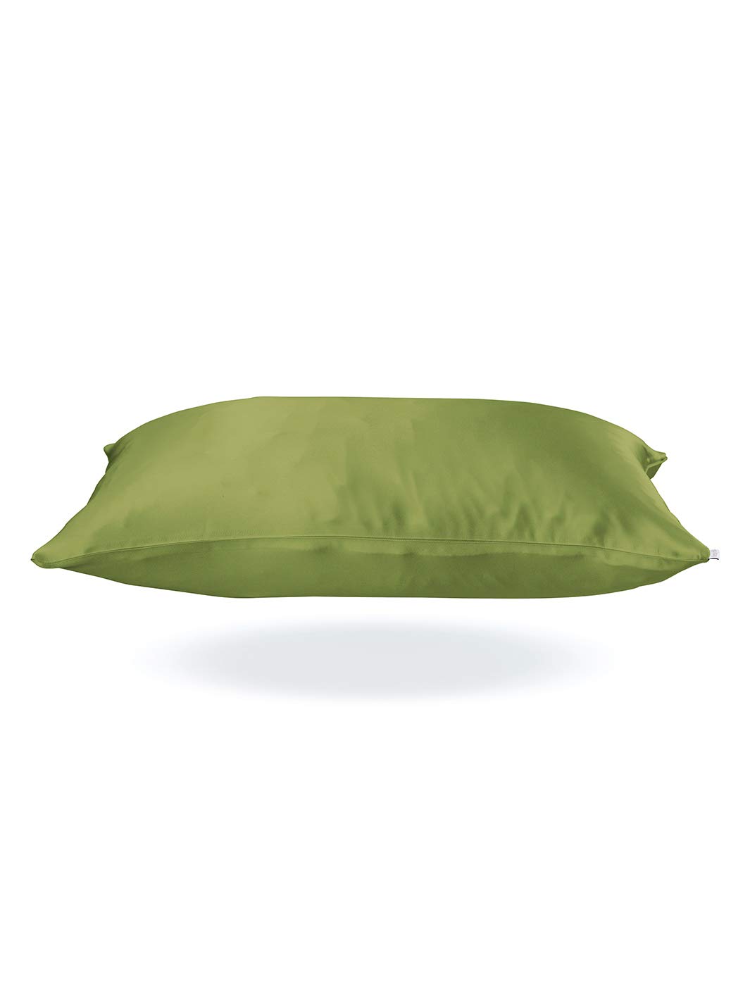 25 federe in pura seta di gelso al 100%, 2 pezzi, colore verde oliva | previene l'invecchiamento precoce e le pieghe del sonno sgradevoli | Riduce le rotture e le doppie punte.