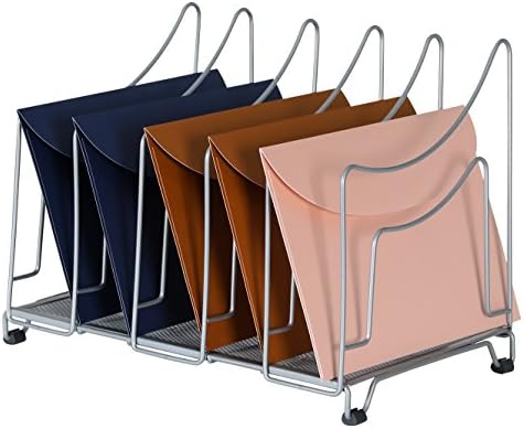 EasyPAG Freestanding A4 File Holder Filing Tray Document Storage Paper Organiser Magzine Sorter Desk Tidy Rack,Silver