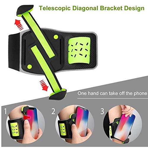 BoxWave Holster Compatible with BLU G71+ - FlexSport Armband, Adjustable Armband for Workout and Running - Stark Green