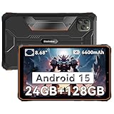 Blackview 9 inch Rugged Tablet, Android 15 Waterproof Tablet wirh Gemini AI, 24GB+128GB TF 2TB, 180Hz, IP68/IP69K, MIL-STD-810H Shockproof, 16MP+13MP, 18W/OTG/5G WiFi/GPS/NFC/TÜV/Face ID/Glove Mode