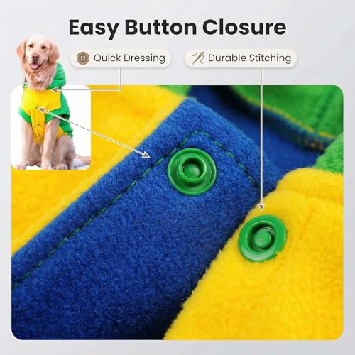 FLAdorepet Lustiges Halloween-Kostüm für große Hunde, Dinosaurier-Kostüm, Hunde-Pyjama, mit Kapuze, Winter, warme Haustierkleidung, Mantel für Golden Retriever, Pitbull (Grün, 7XL)