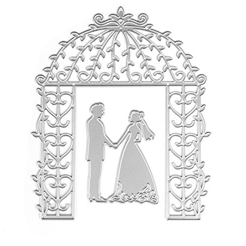 SmallJUN Troqueles de corte para hacer tarjetas, novio, boda, troquelado, plantillas para manualidades, tarjetas, papel, tela, para máquinas de troquelado, 2 unidades Cover
