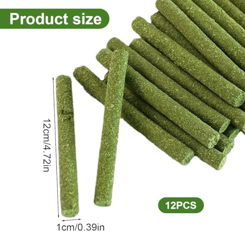 WeddHuis 20 Pcs Timothy Heu Sticks Kaninchen Spielzeug Kauspielzeug für Kaninchen Meerschweinchen Hamster Chinchilla Häschen Leckerli 3 Geschmacksrichtungen