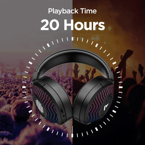 Image of boAt Rockerz 558 Sunburn Edition with 50MM Drivers, 20 Hours Playback, Physical Noise Isolation and Soft Padded Earcups Over Ear Wireless Headphone(Cosmic Black)