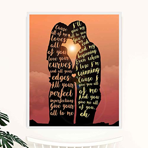 All Of Me Loves All Of You - John Legend Rnb Wall Art Our Music Decor Poster, Is A Great Wall Decor Print For Home Decor, Bedroom Decor, Office Decor, Or Man Cave Room Decor Aesthetic Unframed - 11X14 #TOP4