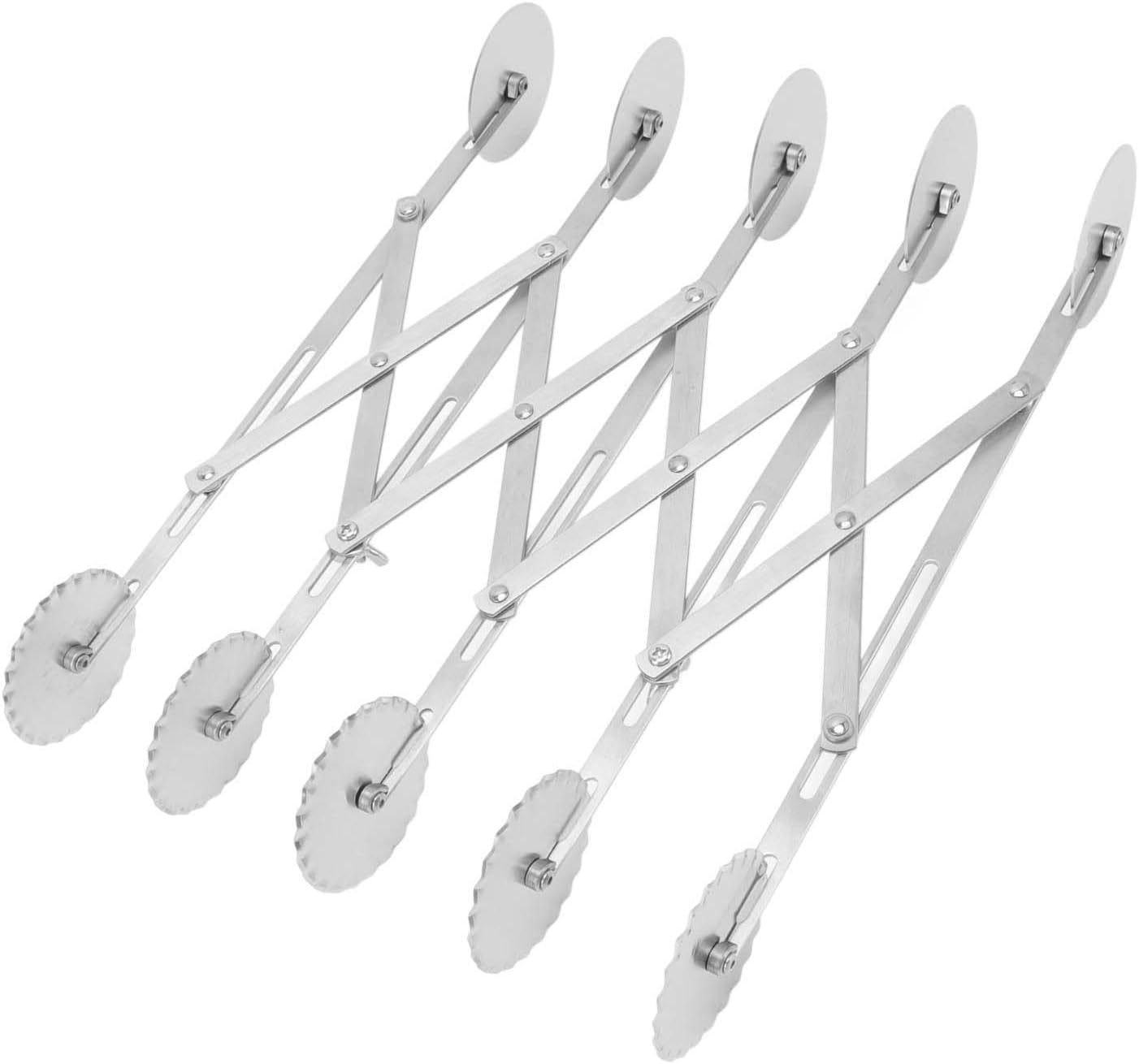5 Wheel Pizza Cutter, Stainless Steel Retractable Pastry Cutter Roller, Kitchen Baking Accessory for Precise Cutting of Cake, Dough and More