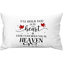 I'll Hold You in My Heart Until I Can Hold You in Heaven Lumbar Pillow Covers Farmhouse 12x20 Canvas Sympathy Gifts Cushion Covers Rectangle Pillow Covers Outdoor for Couch Home Decor