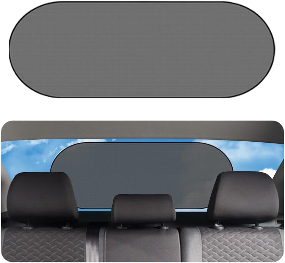 Car Rear Window Sunshade with Suction Cup, Back Window Sunlight Shield Mesh Cover, Sun Protection Block UV Rays for Facing Car Seats, Universal
