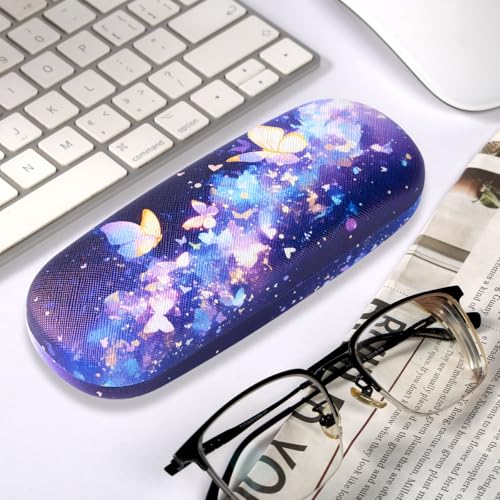 Image of PERFECTSIGHT Hard Shell Eyeglasses Case, PU Leather Protective Glasses Case, Cute Eyeglass Case for Women Men Girls