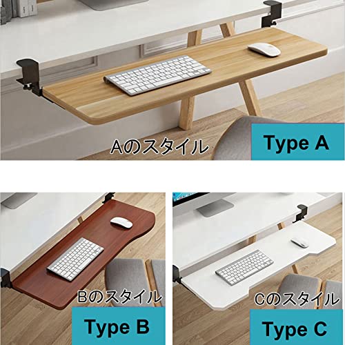 Bandeja de teclado de madera, estante deslizante para teclado debajo del escritorio con cajones, abrazadera de escritorio para dormitorio y configuración de PC de juegos, nizer de teclado que ahorra