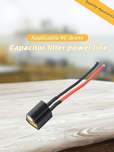 Miniatura 7 de QWinOut XT60 Condensador de filtro 35V 1000uF 14AWG 3.937 in Cable Cable para controlador de vuelo ESC RC Drone FPV Racing DIY Accesorios