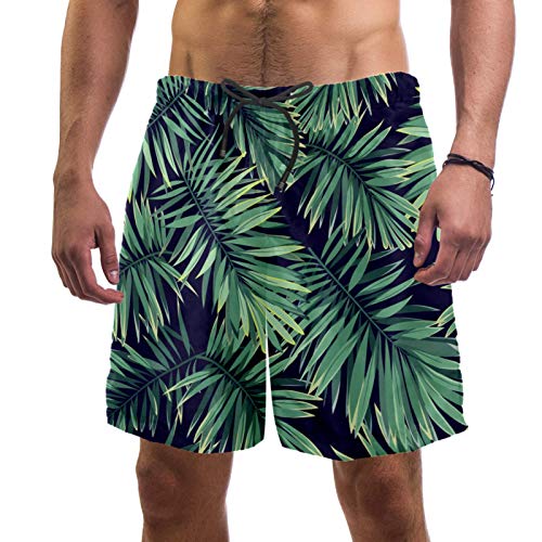 Short de bain pour homme motif plantes tropicales multicolore coloré