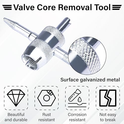 Image of ecocstm 2 PCS 4-Way Tire Valve Stem Removal Tool, 4-in-1 Valve Core Removal Tool, Multifunctional Tire Valve Tool, Valve Stem Core Puller for Car Motorcycle Bicycle Tire Repair Replace