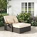 GIANTEX Gartenlounge Outdoor Sofa, Lounge Möbel Outdoor, Gartensofa mit Liegefunktion, Rattan Gartenliege für Zwei, Doppelliege 2 Personen, Daybed Garten mit Kissen, Balkonmöbel Kleiner Balkon