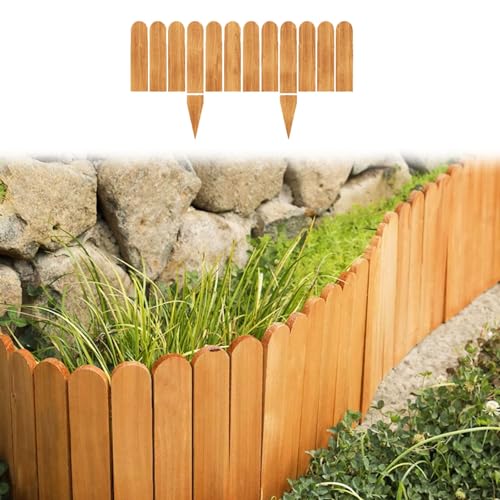 The Fence Recinzione da giardino per prato, Recinzione paesaggistica per prato anteriore, Recinzione corta in legno per paesaggio esterno, per l'arredamento esterno del cortile paesaggistico (Color :