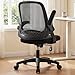 NEO CHAIR Office Desk Gaming Ergonomic Computer Chair with Lumbar Back Support Adjustable Height Swivel Rolling Wheels Flip-up Arms Mesh Chair for Home Vanity (Black)