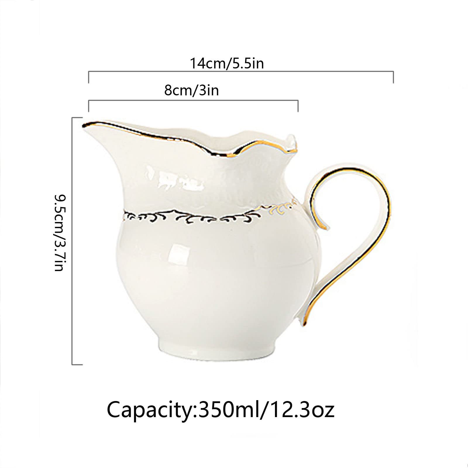 Dispenser per zuccheriera, Zuccheriera in ceramica con coperchio e caraffa for latte, bricco for panna e zucchero, caraffa for zucchero, set for servire caffè, brocca for panna - caraffa for latte bia