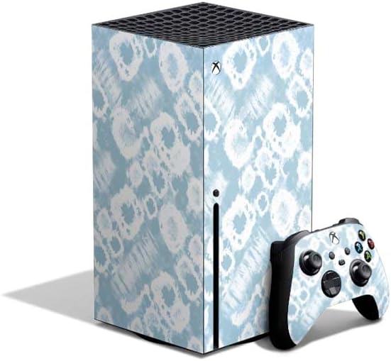 Skinit Decal Gaming Skin Compatible with Xbox Series X Bundle - Blue Tie Dye Design