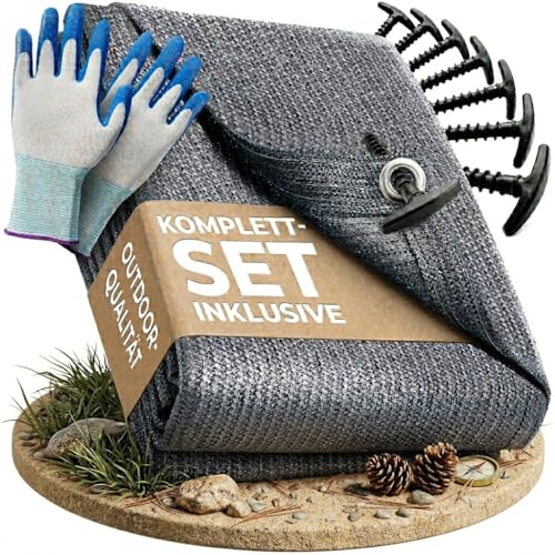 WILDGÅRD® Tapis d'extérieur – Bleu/Gris – différentes Tailles – 250 x 350 cm – Tapis d'auvent pour Camping/Caravane/Camping-Car + Sac de Transport,...
