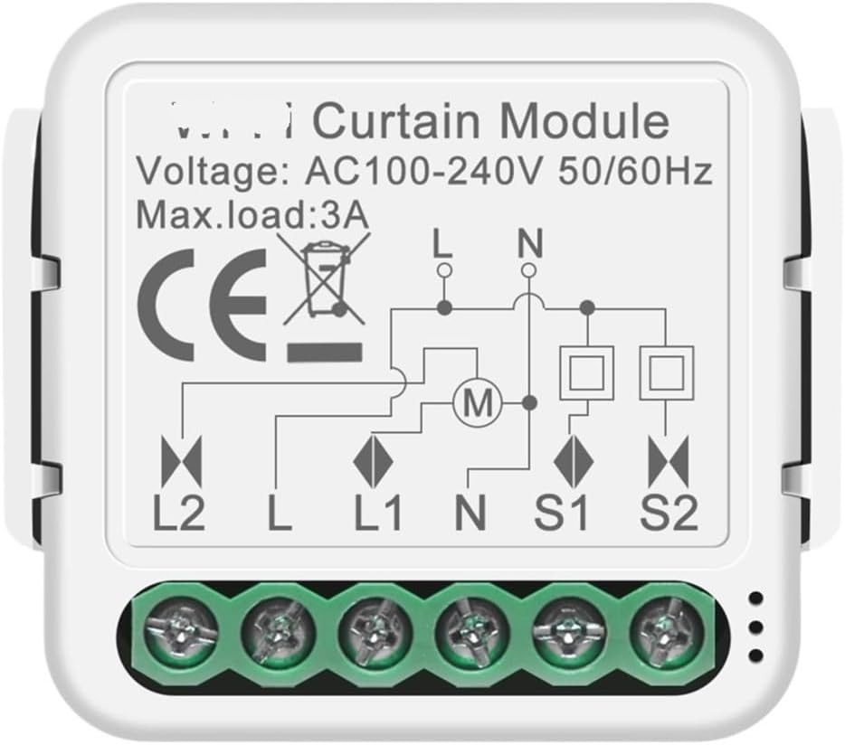 1 Pcs Smart Dimming Switch Light/Curtain/Dimmer Switch Module Supports Two-Way Control(Dimmer Switch-2CH)