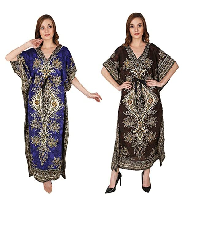 ukal Women's Polyester Floral Maxi Maternity Nighty (Pack of 2)-picture-13