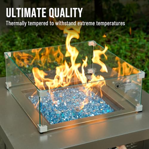 Skyflame 10-Pound Fire Glass for Fireplace Fire Pit and Landscaping, Pacific Blue Reflective, 1/4-Inch - Image 4