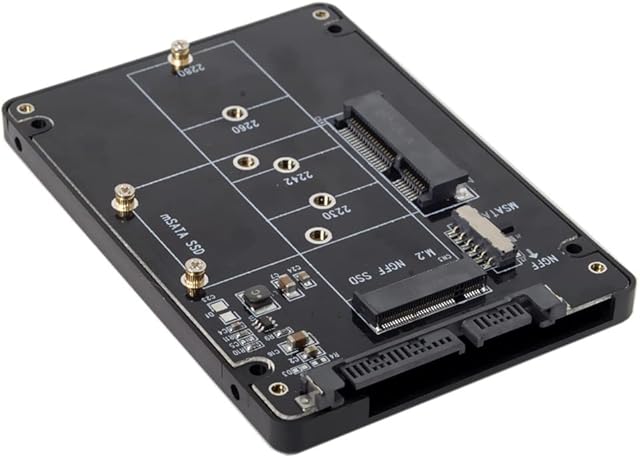 Xiwai Combo M.2 NGFF B-Key & mSATA SSD to SATA 3.0 Adapter Converter Case Enclosure with Switch