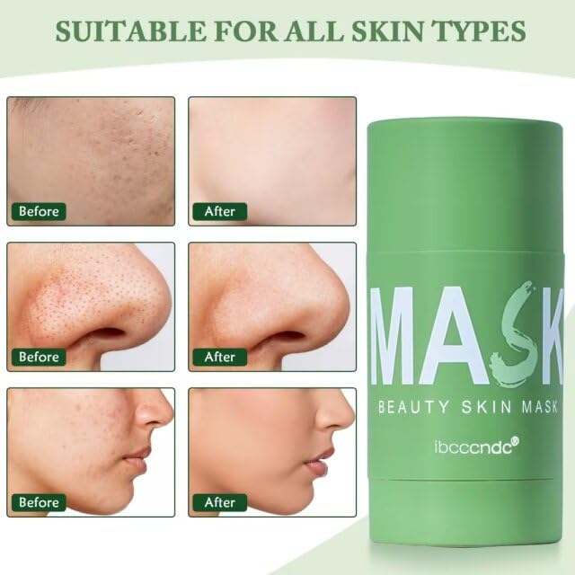 Miniatura 6 de Máscara de limpieza profunda de té verde para cara, mascarilla removedor de puntos negros, mascarilla de limpieza profunda sin poros para purificar,