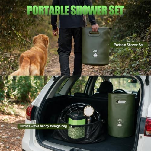 Ducha portátil para camping, bomba recargable de larga duración miniatura 6
