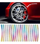 20 PCS Car Strong Reflective Stripe Stickers 7 Color Reflective Sticker Car Wheel Hub Reflective ...