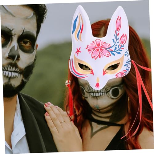 Masque de renard demi-visage pour éviter la chaleur en cosplay festif