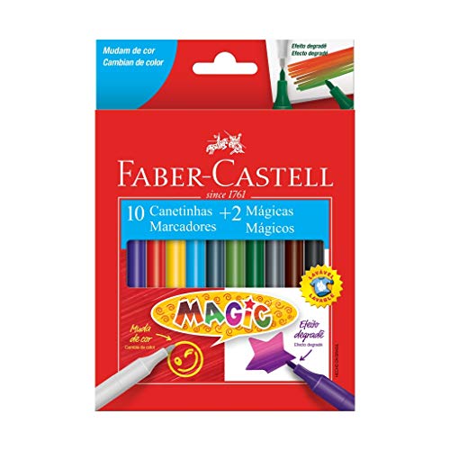 CANETINHA MAGIC 10 CORES + 2, Faber-Castell, 15.0112MZF, Multicor
