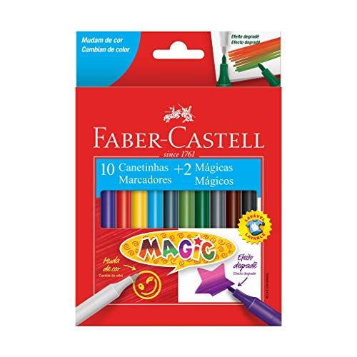 Canetinha, Faber-Castell, Magic, 15.0112MZF, 10 Cores + 2 Mágicas