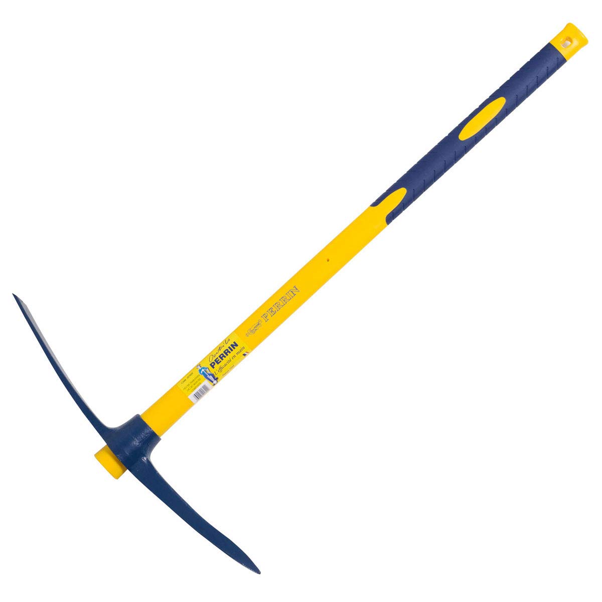 Outils Perrin Pioche Terrassier Oeil Rond avec Emmanché Trigripp 90, 2.5 kg