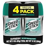 Speed Stick Deodorant for Men, Regular - 3 Ounce (4 Pack)