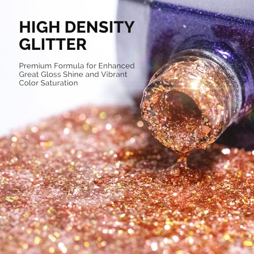 Image of MelodySusie Galaliver Orange Glitter Gel Nail Polish, 15ML Shimmer Orange Sparkle Gel Polish Soak Off UV LED Cured Long Lasting Gift for Women DIY Nail Design Nail Art Manicure X13