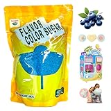Special Made Flavored Colored Cotton Candy Sugar for Nova Spark Automatic Cotton Candy Vending Machine ONLY,Size 2mm, 1KG (2.2 Pounds), Falvor:Blueberry, Color: Blue