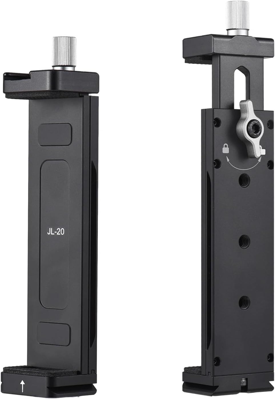 Aluminum Alloy Smartphone Tablet Tripod Mount Phone Holder Clamp 12.5-23cm Adjustable Width for Smartphone i-Phone 13/12/11