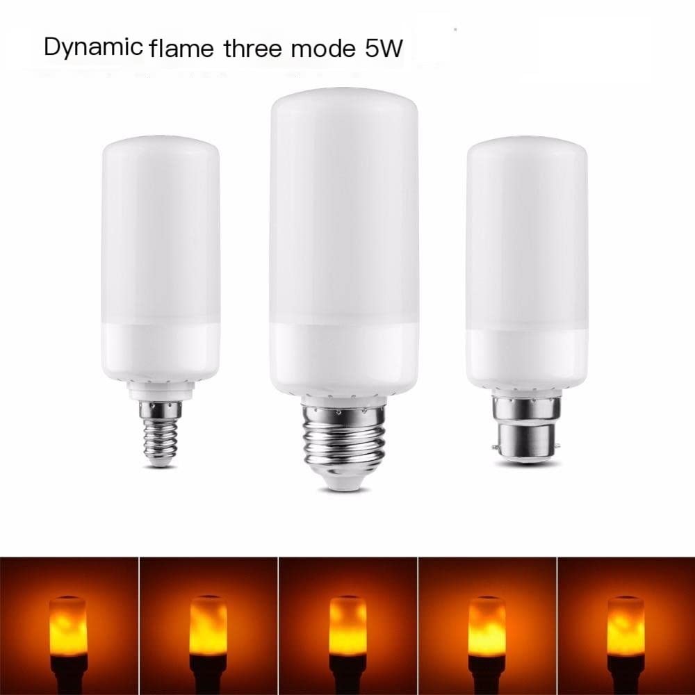 JiuRui Ampoules 10 pcs/lot AC85-265v E27/B22/E14/E12/E26 5W 99LED-2835SMD LED Lampe Décorative Flamme Lampe Trois Modes (Taille : E26)
