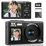 デジカメ5K スマホに送れる デジタルカメラ WIFI転送機能 8000万画素 デュアルスクリーン 64GBマイクロSDカード付き 自撮り18Xデジタルズーム前 2.8インチ 後ろ1.5インチIPSスクリーン AFオートフォーカス 充電式YouTubeカメラ 初心者向け ウェブカメラ 子供用 誕生日 VLOG クリスマス 新年 軽量 携帯便利 日本語説明書