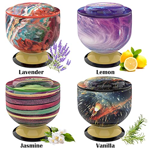 4-Piece Elegant Goblet Scented Candle Set - 4oz Floral & Fresh Tin Jar Candles (Lavender, Jasmine, Vanilla, Lemon) - Relaxing Aromatherapy for Bedroom, Bathroom, Spa & Home Decor Gift - Image 3
