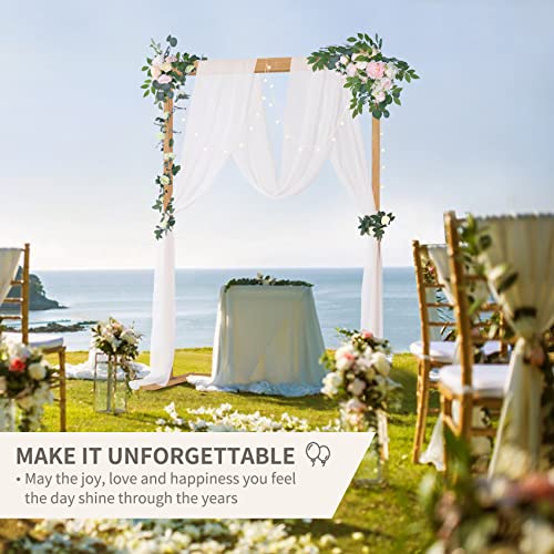 Wooden Wedding Arch, Gorgeous Wood Arch For Wedding Ceremony, Wedding Arbor Backdrop Stand For Garden Wedding, Parties, Outdoor, Indoor Rustic Wooden Arch (7 Ft.) #TOP3